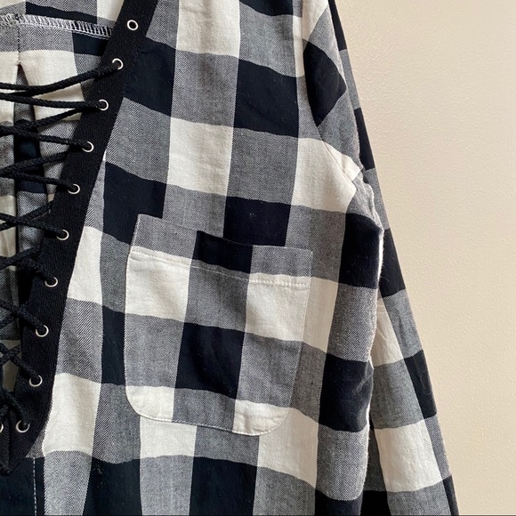Miss Love black and white buffalo plaid shirt - Picture 4 of 8